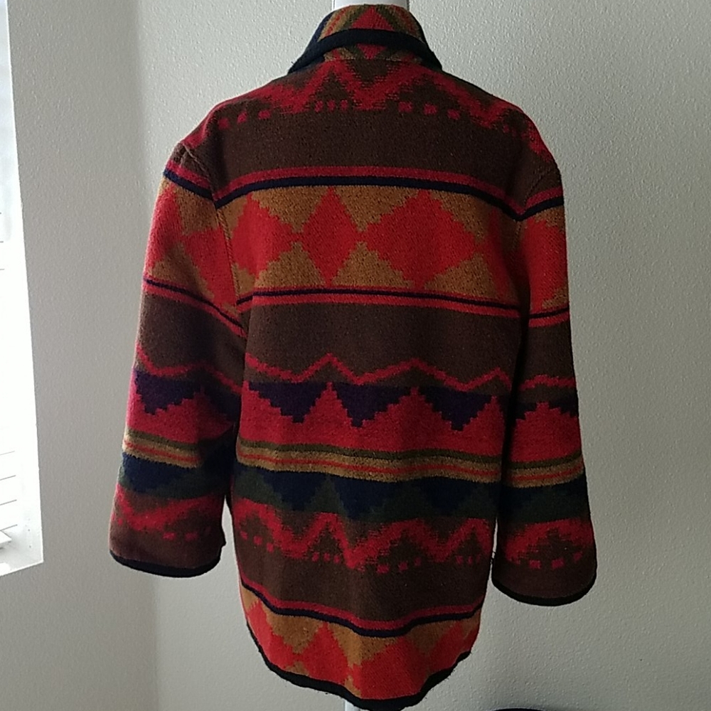 Vtg Miss New Yorker Southwestern Blanket Jacket - Picture 6 of 14